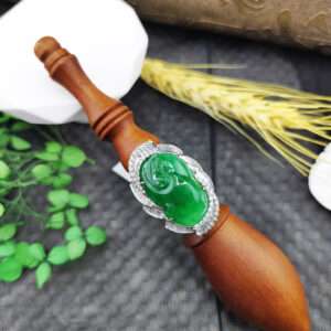 滿綠翡翠如意戒