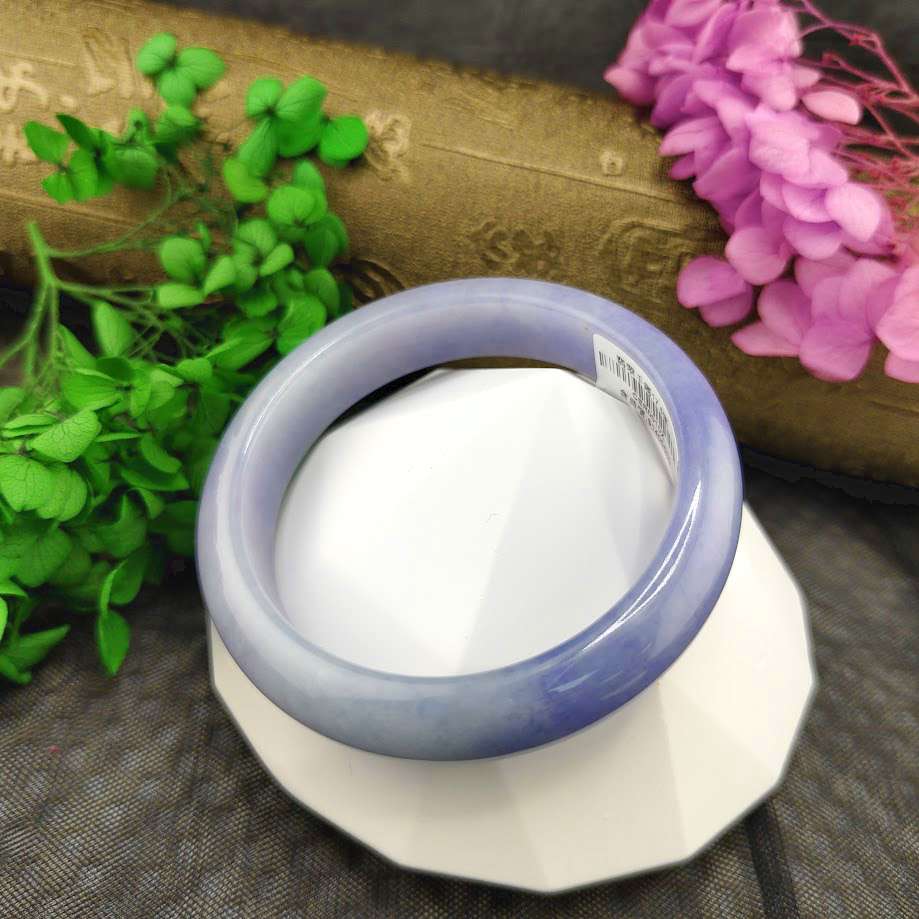 翡翠A貨紫羅蘭手鐲17.6圍