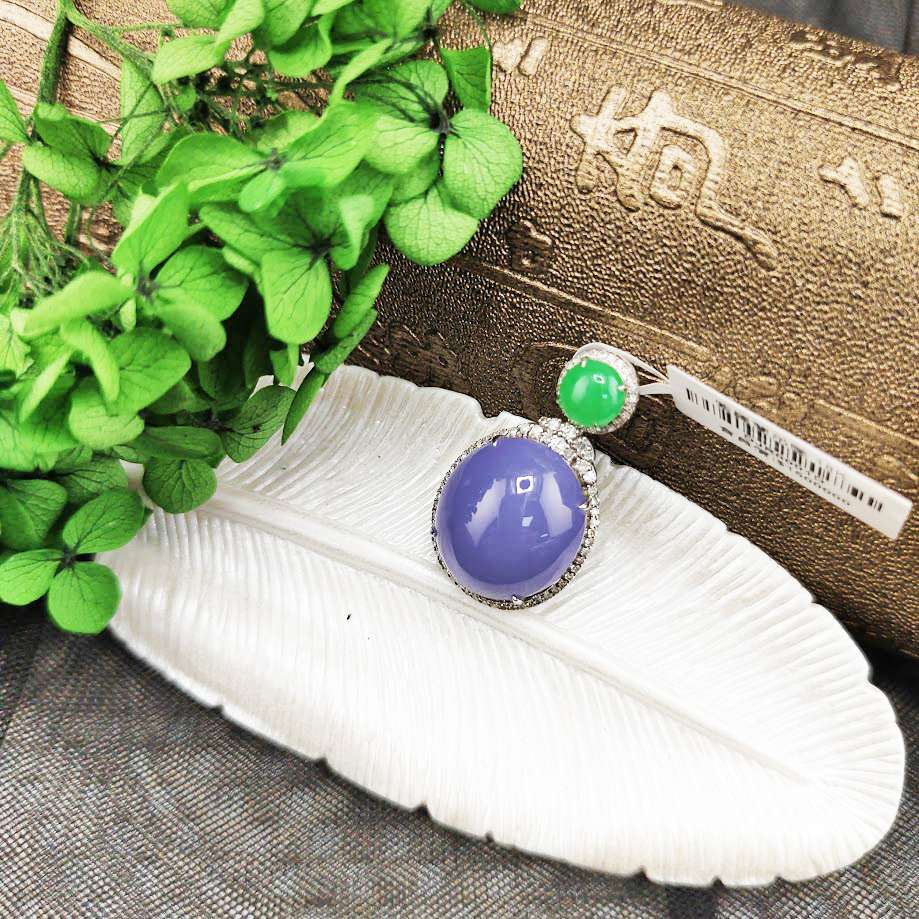 翡翠A貨紫羅蘭墜