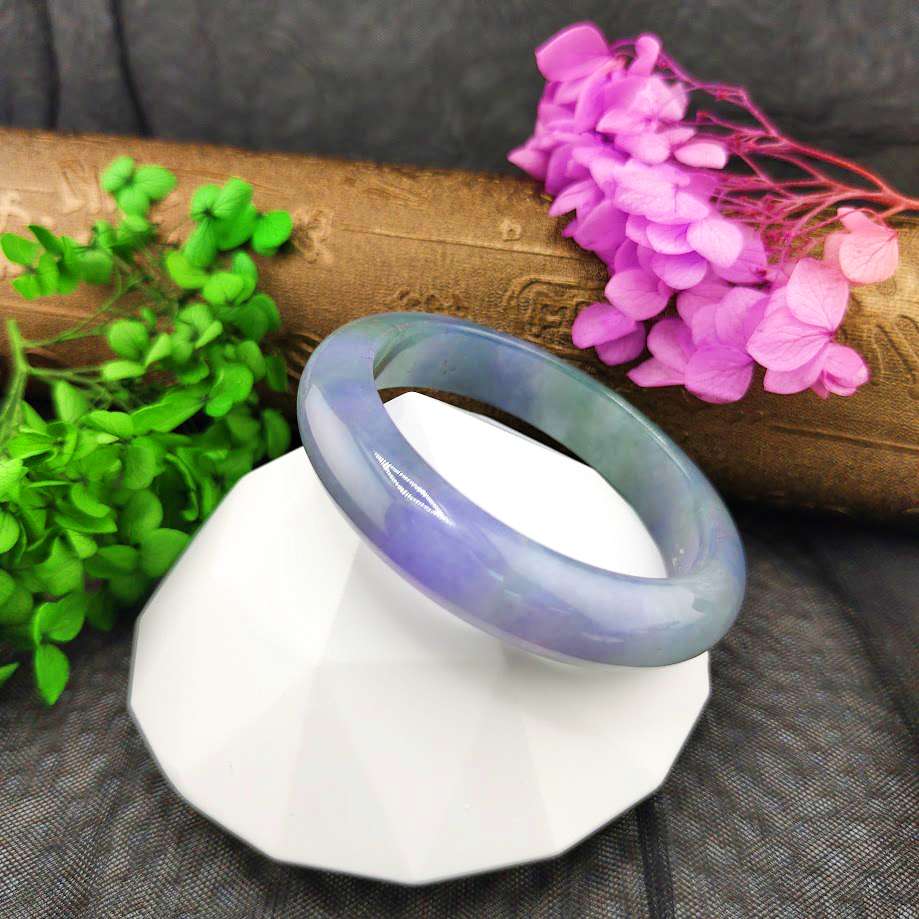 翡翠A貨春帶彩手鐲18圍