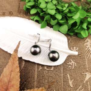 南洋黑珍珠耳環