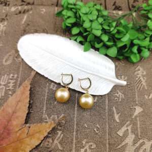 天然南洋珍珠耳環