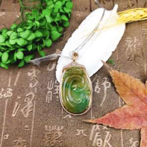 天然翡翠A貨三彩如意墜