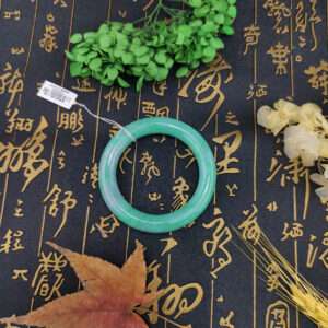 翡翠A貨滿綠圓骨鐲16.9圍