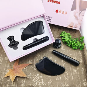 天然黑曜石按摩套裝3件套