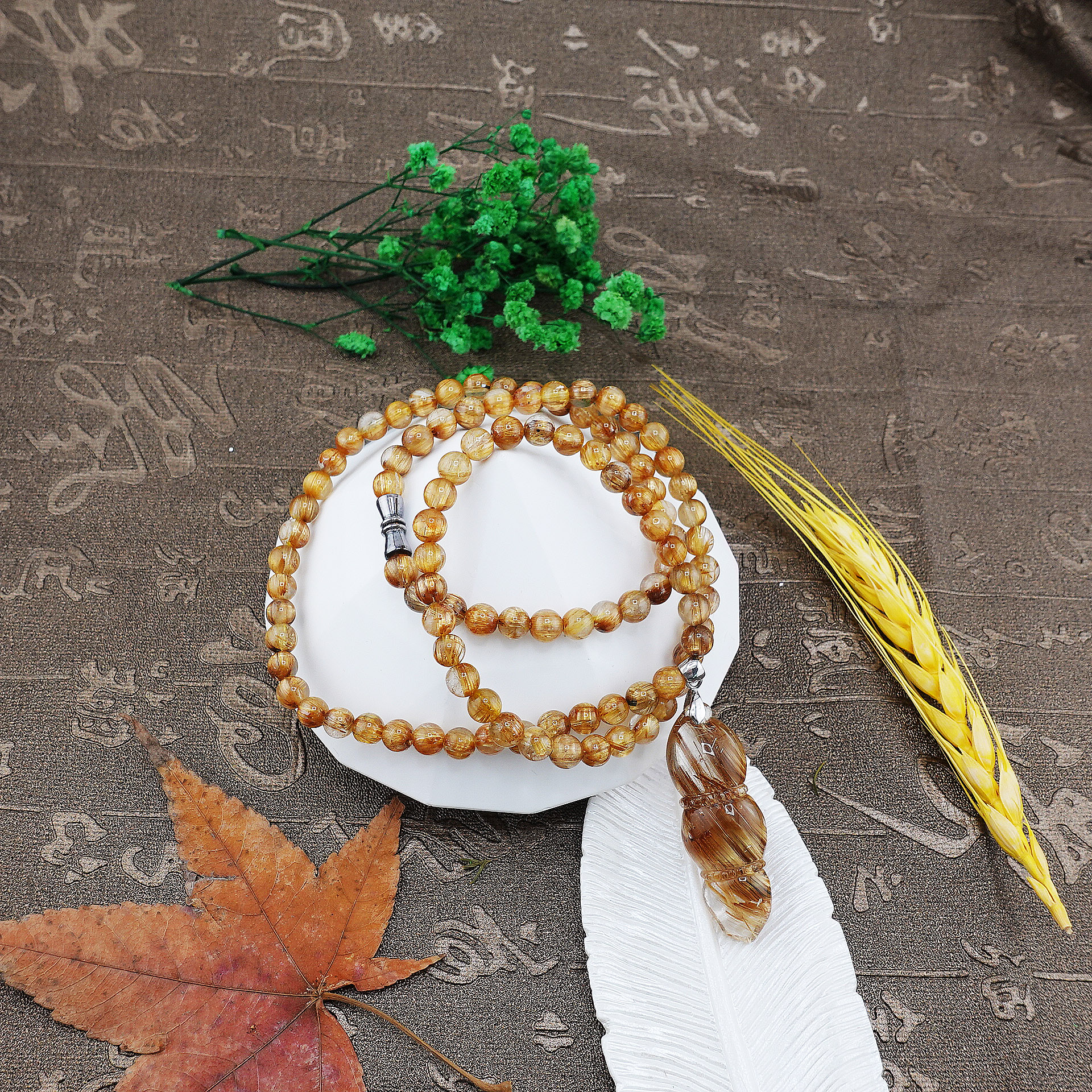 天然滿絲頂級鈦晶珠鍊