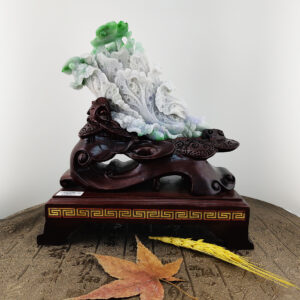 天然翡翠A貨春帶彩翠玉白菜