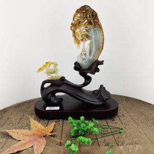 翡翠A貨蜜糖黃收藏級別擺件