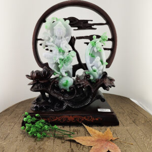 天然翡翠A貨翠綠觀音擺件