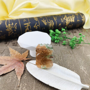 頂級天然三彩碧璽玉兔如意