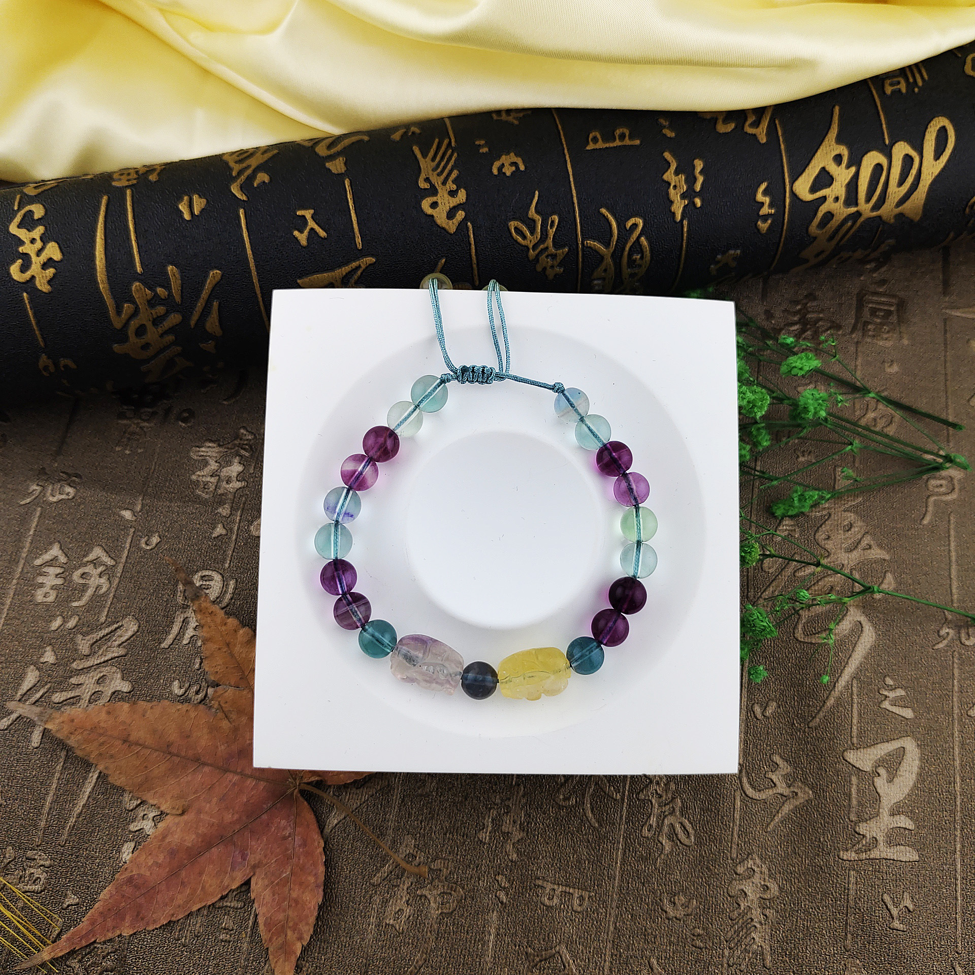 天然瑩石咬錢貔貅手鍊