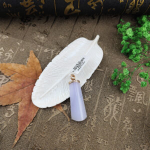 天然翡翠A貨紫羅蘭墜18K金台