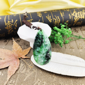 天然翡翠A貨花青龍牌