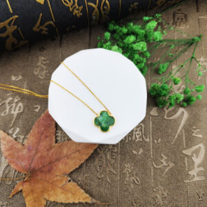 滿綠幸運草翡翠A貨墜