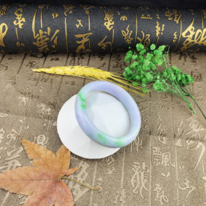 天然翡翠A貨春帶彩手鐲17.2圍