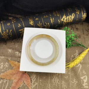 天然翡翠A貨蜜糖黃手鐲18.2圍