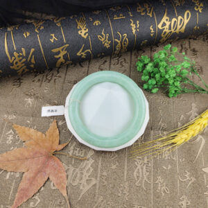 天然翡翠A貨清爽綠圓骨鐲17.3圍