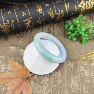 天然翡翠A貨春帶彩手鐲17.7圍