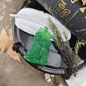 綠玉髓吊墜-關公