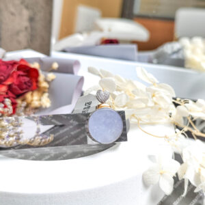 天然翡翠紫羅蘭吊墜18K