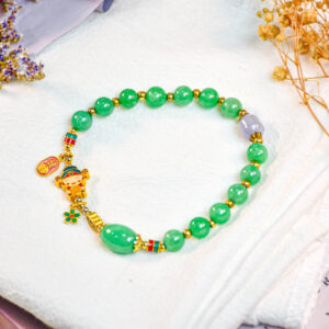 天然A貨翡翠手珠足金0.8錢