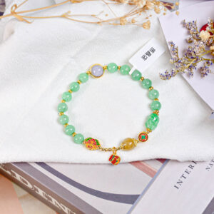 天然A貨翡翠手珠足金0.8錢