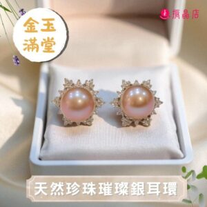 天然珍珠璀璨銀耳環