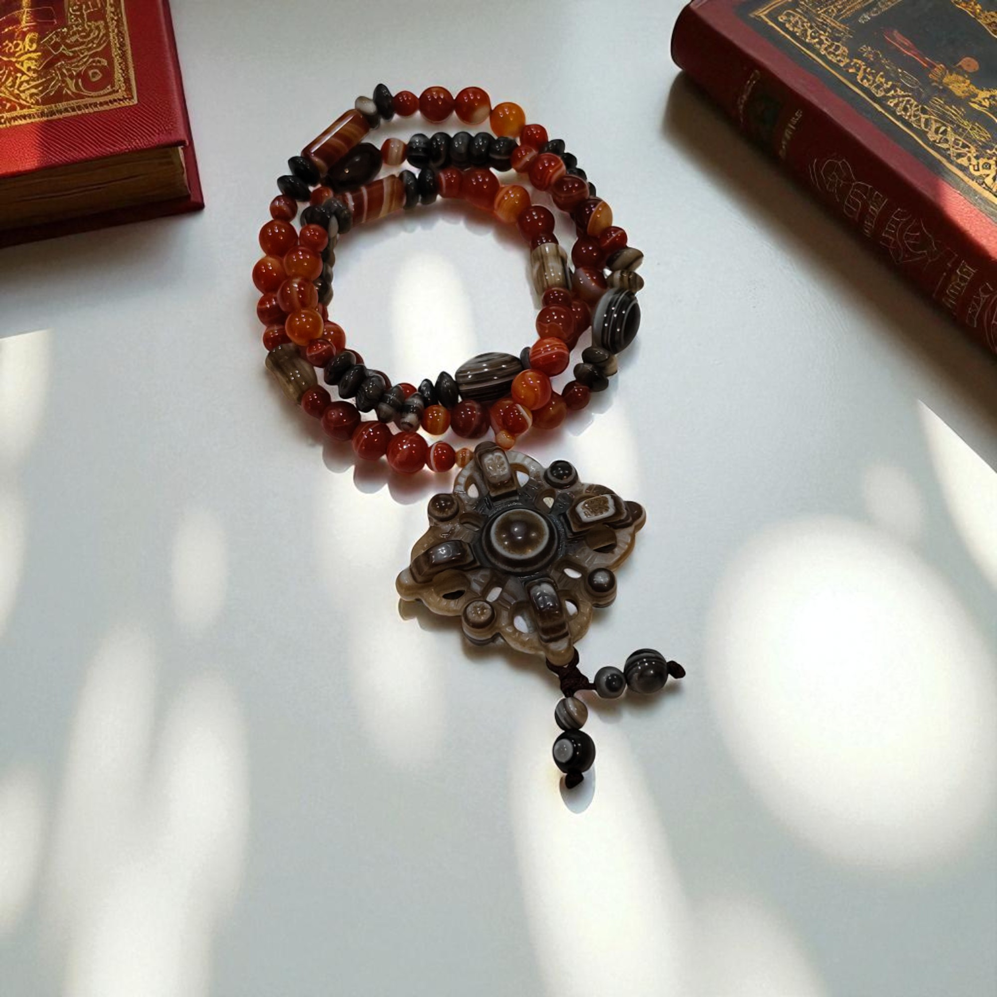 天然瑪瑙十字金剛杵天眼天珠:圖片 6